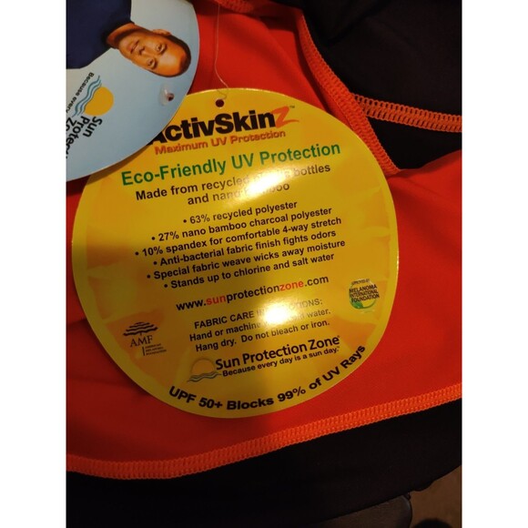 ACTIVSKIN MAXIMUM UV PROTECTION Swim Hike SHIRT Orange SIZE L NWT! Rash Guard - Picture 5 of 7